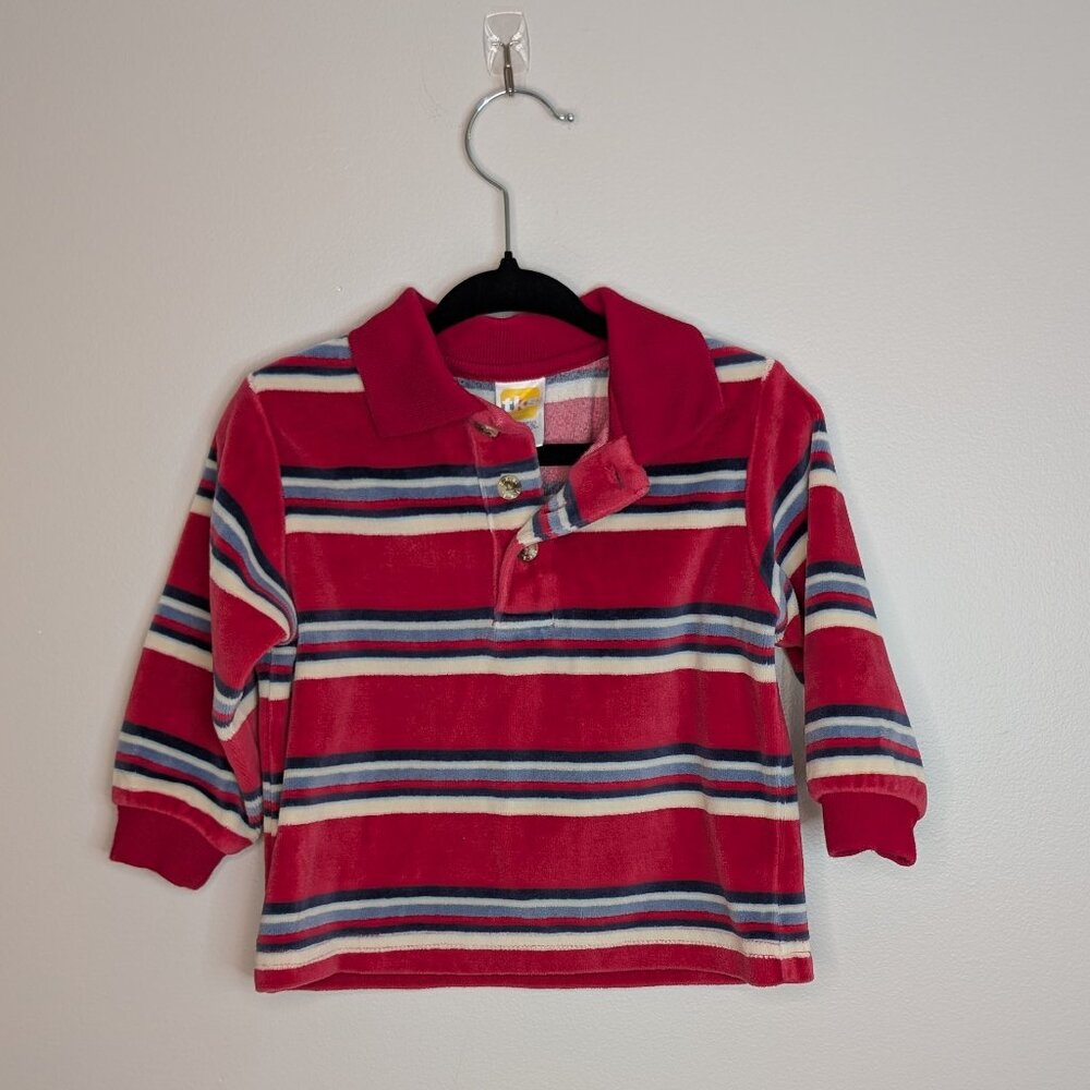 💚 2 for 20 💚 VINTAGE Y2K TKS Striped Velour Like Long Sleeve